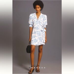 Anthropologie NWT Maeve Short-Sleeve Collared
Wrap Mini Dress size XSP.